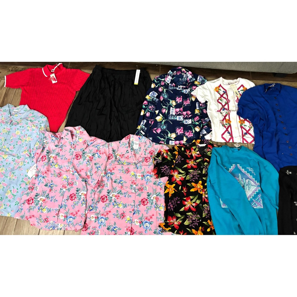 Vintage Women's Blouse Lot Floral Cottagecore 80s 90s Mixed‎ Brands NWT 11 Pc